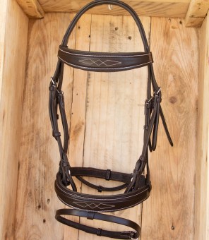 Dark brown Flash noseband comfort bridle